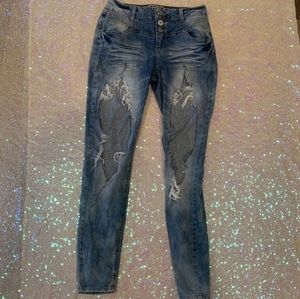 Blue Spice high waisteddistressed ripped skinny jeans Juniors denim pants size 9